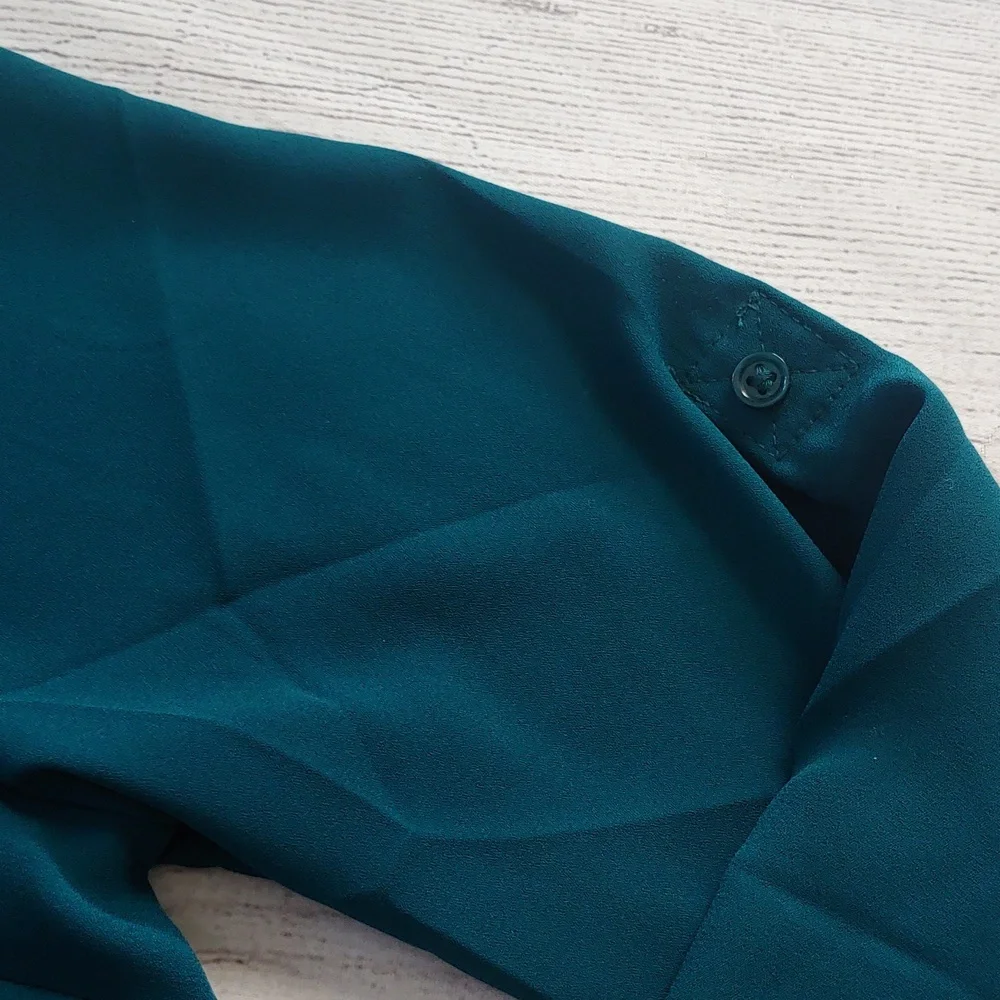 NWT MAURICES TEAL BUTTON DOWN - Picture 5 of 10
